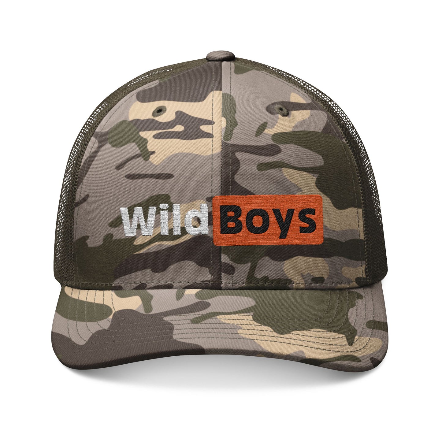 Camouflage Wild Boys Trucker Hat, Outdoor Cap for Adventures, Cool Gift for Camping, Hiking, Casual Wear, Trendy Accessory