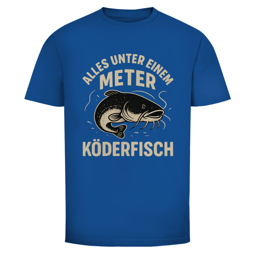 Angler T-Shirt – „Alles unter einem Meter ist Köderfisch“ – Waller Fishing Fun Shirt
