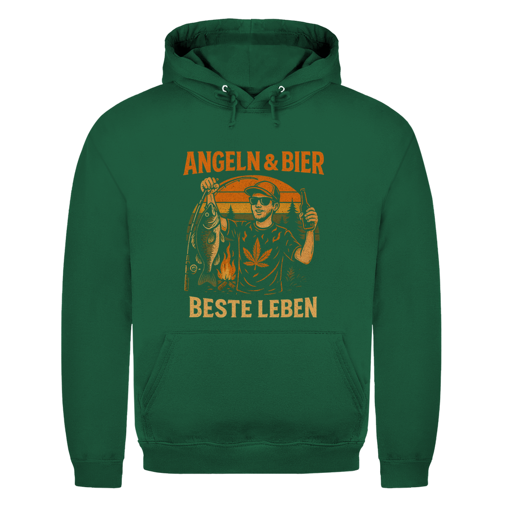 Herren Hoodie Angeln u bier