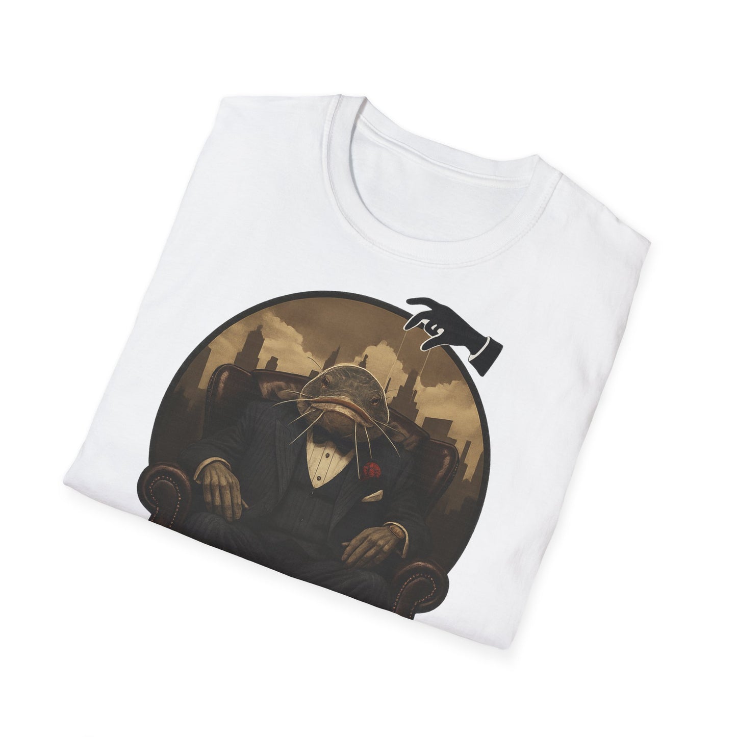 Mafia Fisherman T-Shirt, Men Women Unisex Tee, Angel Tees, Wels Fish Design Shirt, Fishing Gift