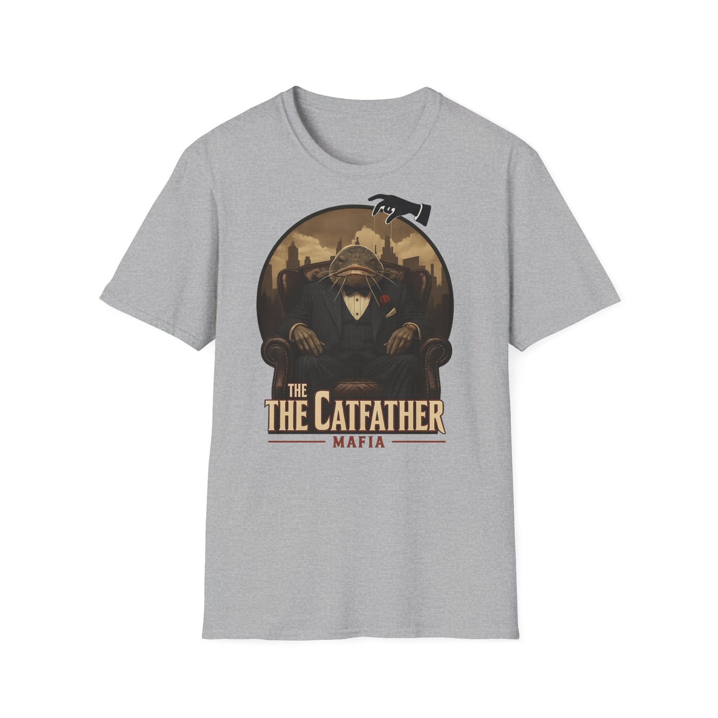 Mafia Fisherman T-Shirt, Men Women Unisex Tee, Angel Tees, Wels Fish Design Shirt, Fishing Gift