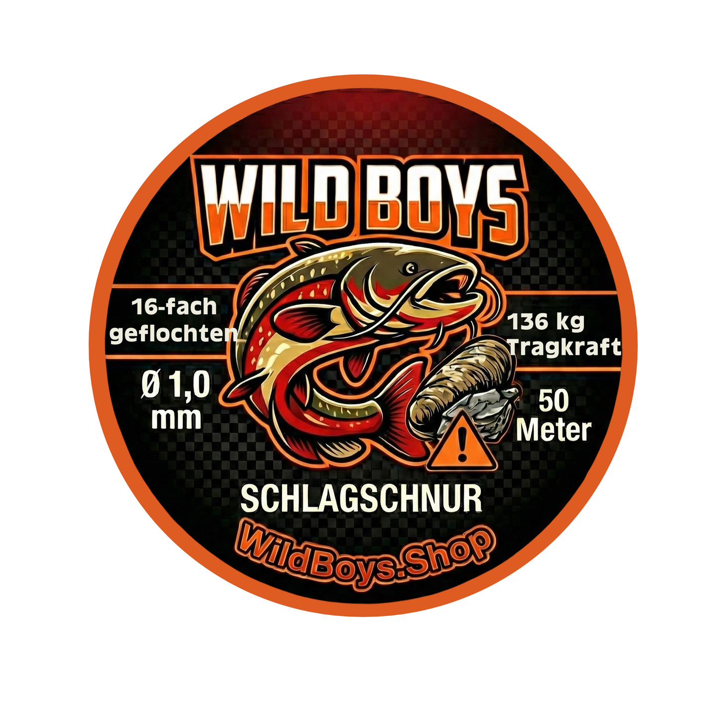 Schlagschnur Wels 1,0mm | 16-fach geflochten & abriebfest | 136kg Rot