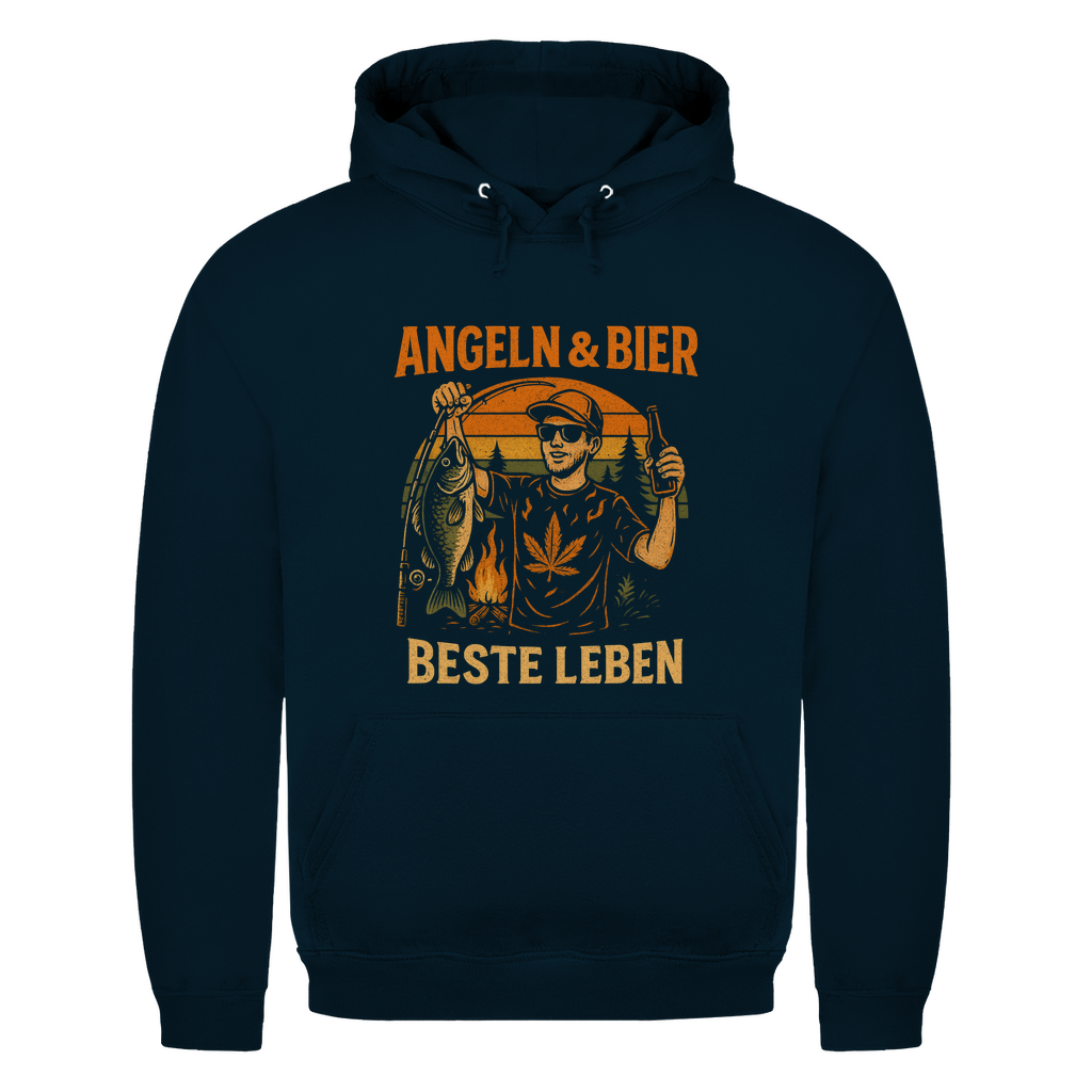 Herren Hoodie Angeln u bier