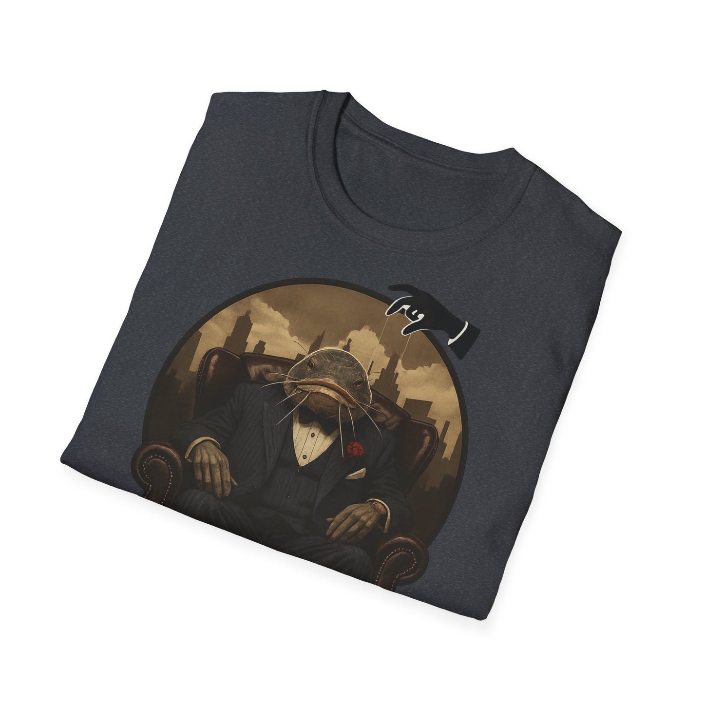 Mafia Fisherman T-Shirt, Men Women Unisex Tee, Angel Tees, Wels Fish Design Shirt, Fishing Gift