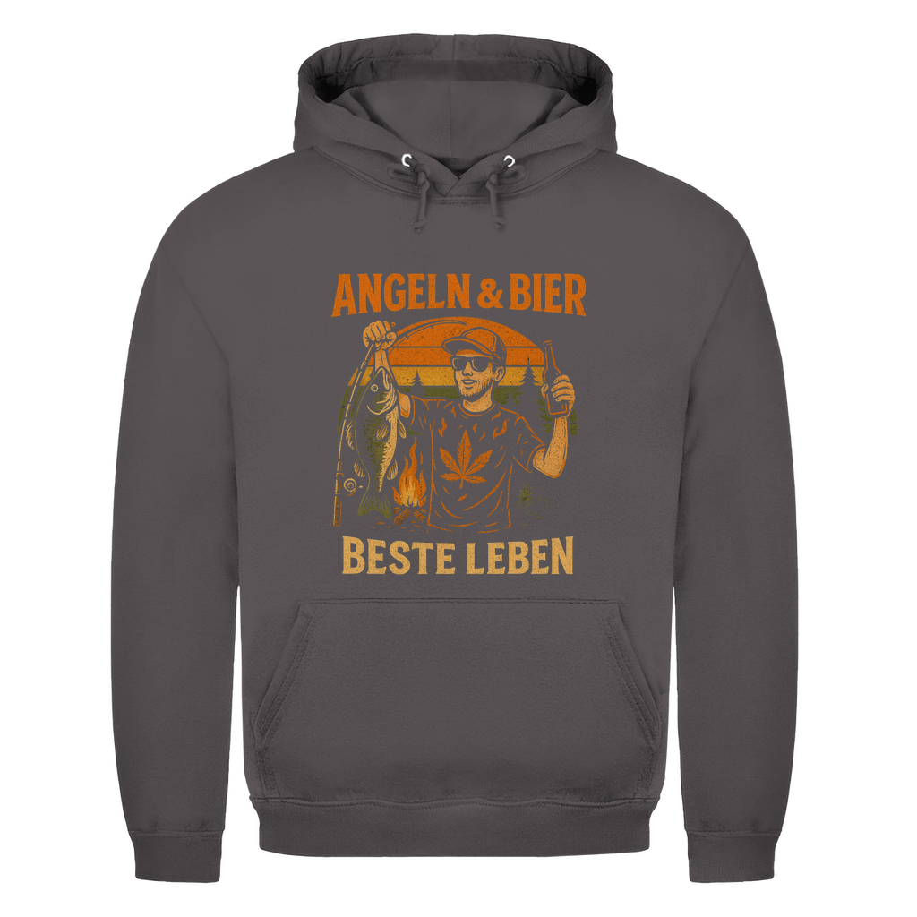 Herren Hoodie Angeln u bier