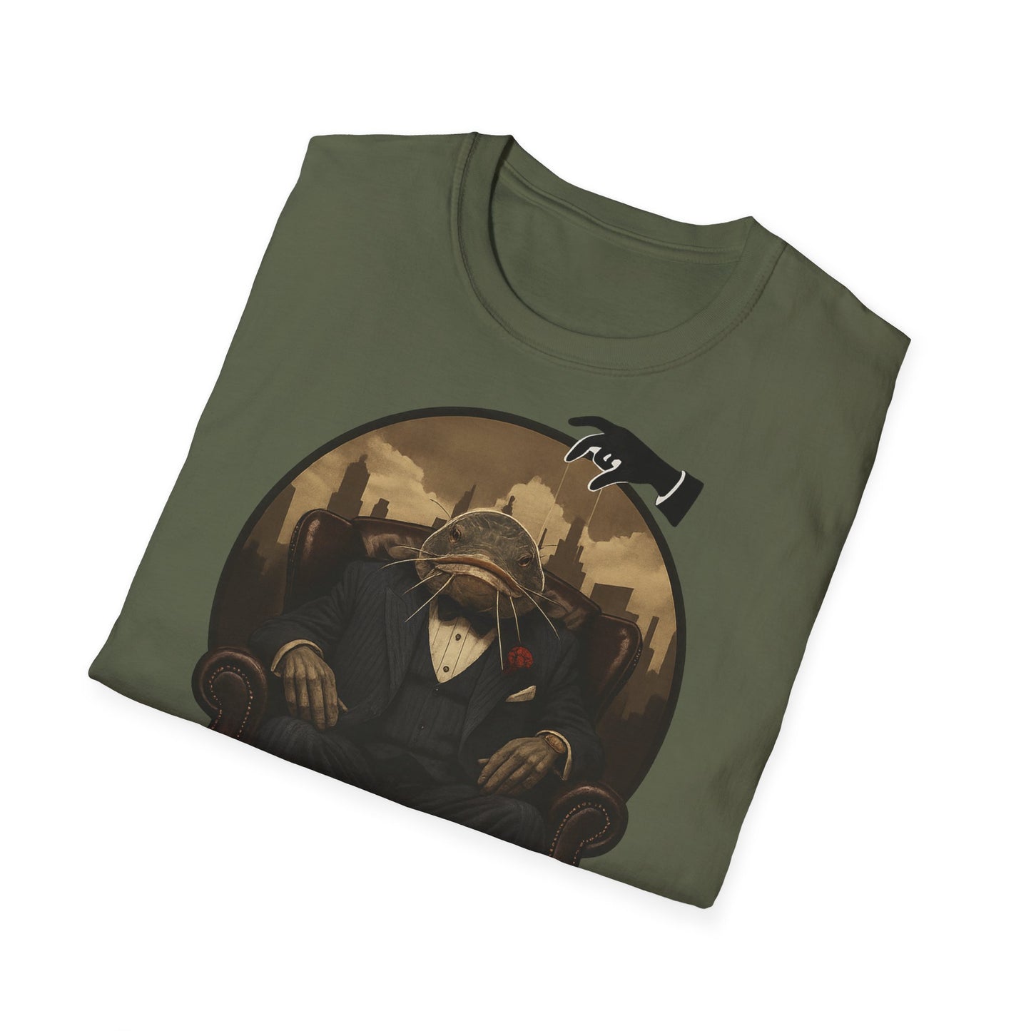 Mafia Fisherman T-Shirt, Men Women Unisex Tee, Angel Tees, Wels Fish Design Shirt, Fishing Gift