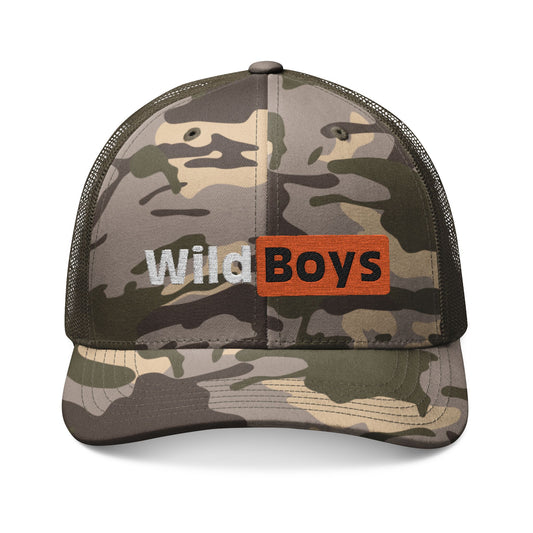 Camouflage Wild Boys Trucker Hat, Outdoor Cap for Adventures, Cool Gift for Camping, Hiking, Casual Wear, Trendy Accessory