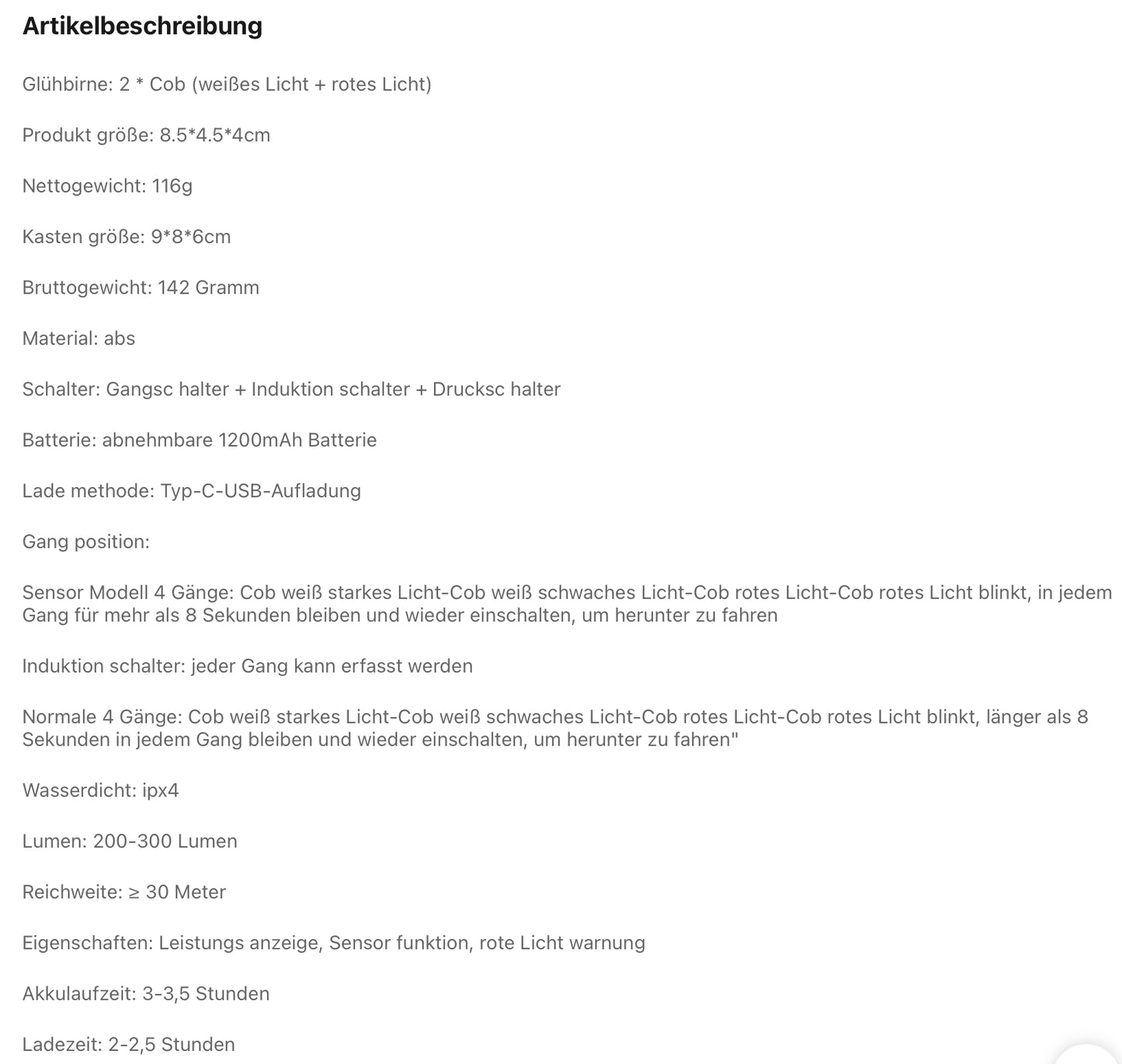 Leistungs starke LED-Kopflampe                  USB -C wiederaufladbar Wasserdicht Superhell Rotlicht