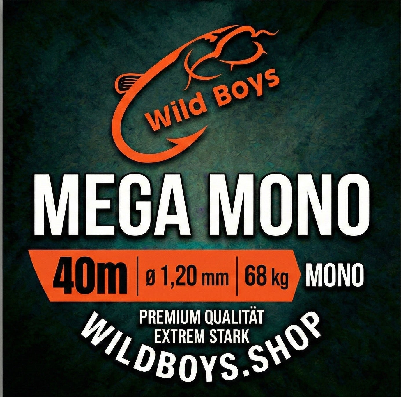 Wild Boys "Mega Mono" Hard Mono Vorfach – 1,0 mm & 1,2 mm | 40m Spule