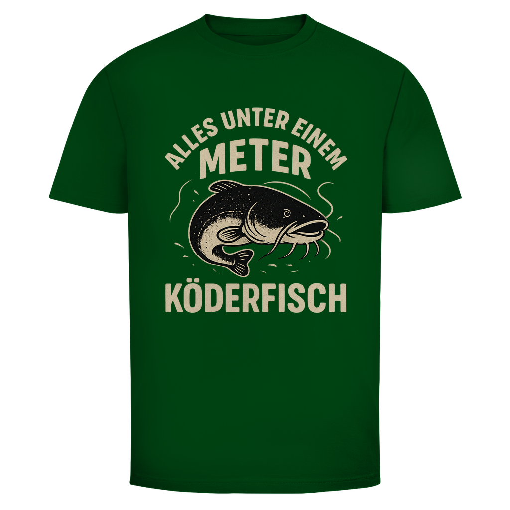 Angler T-Shirt – „Alles unter einem Meter ist Köderfisch“ – Waller Fishing Fun Shirt