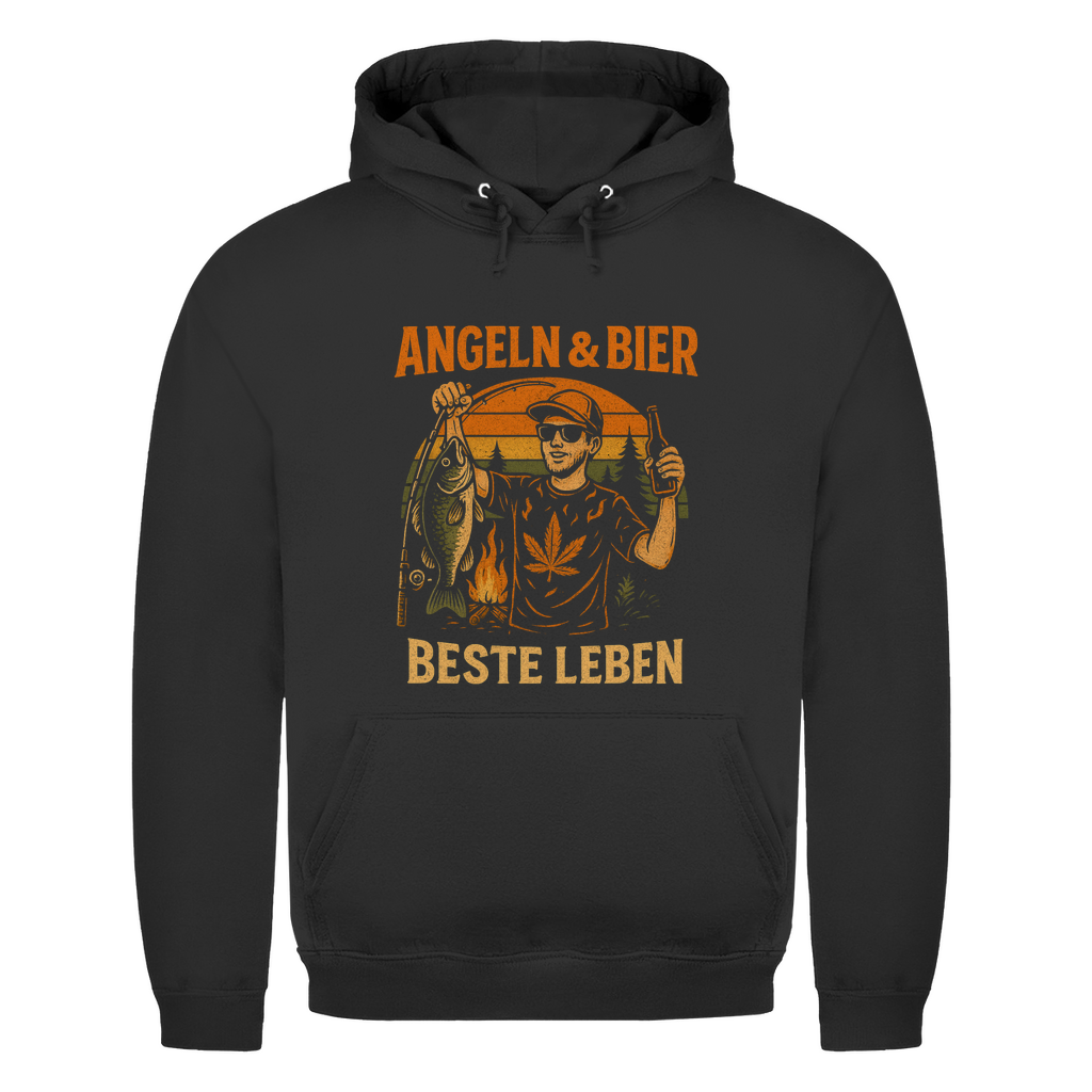 Herren Hoodie Angeln u bier