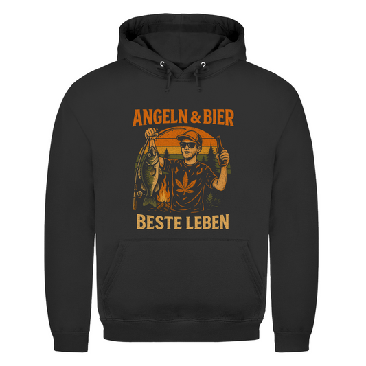 Herren Hoodie Angeln u bier